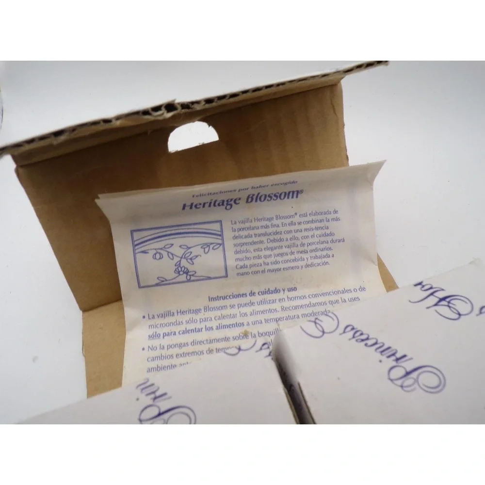 Princess House‎ Heritage Blossom Napkin Rings Porcelain Set in Box